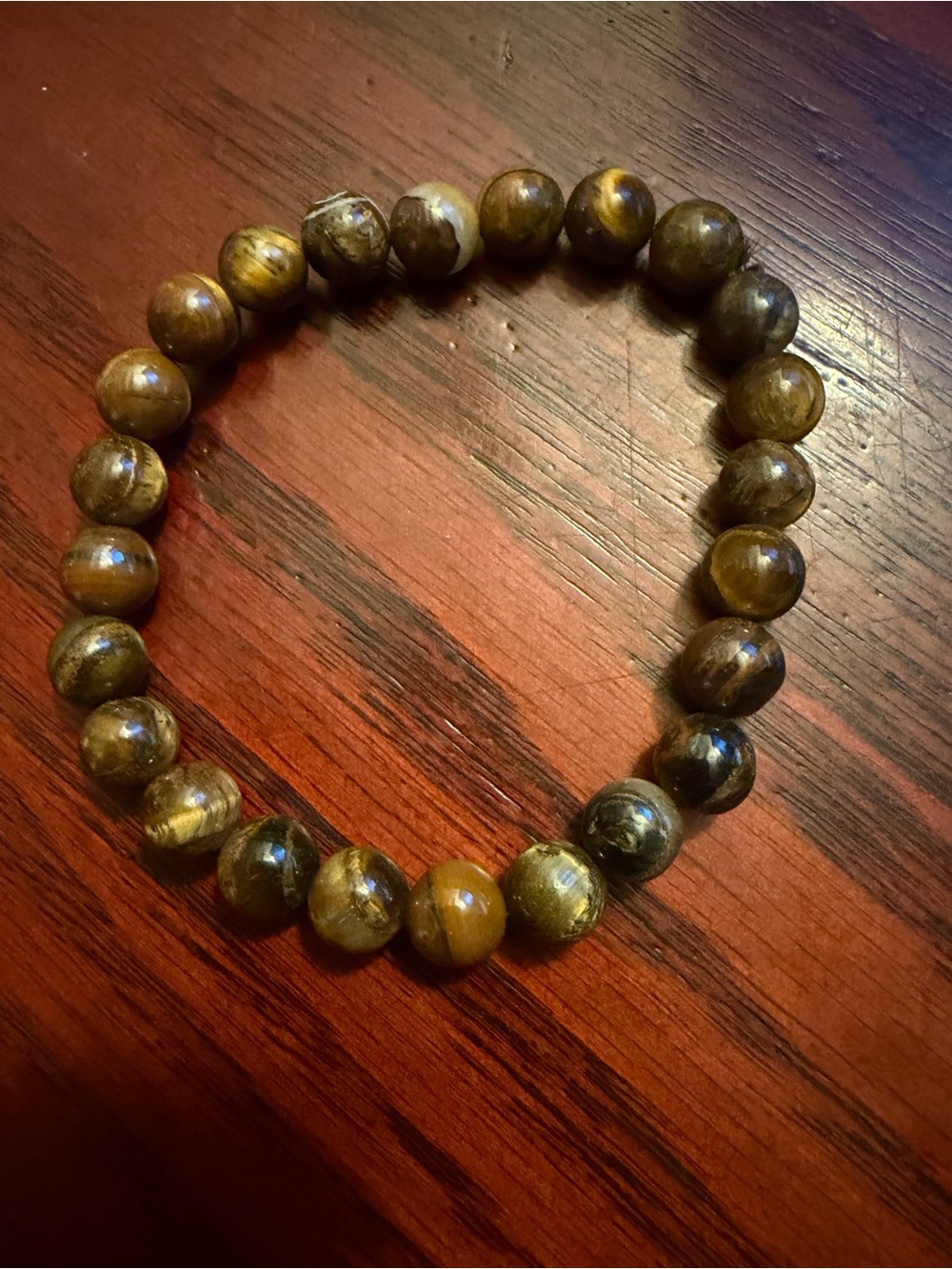 🔮4/$20🔮Tiger's Eye Bead Stretch Bracelet - Brown/Gold Tones